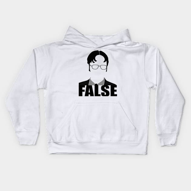 FALSE - Dwight Schrute Kids Hoodie by ickiskull